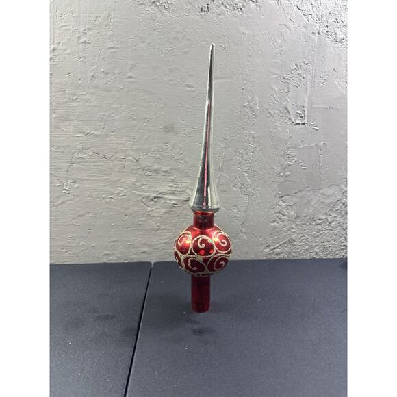 Vtg Franke Sons Co. Red & Gold Christmas Tree Top Ornament Topper - Picture 5 of 5